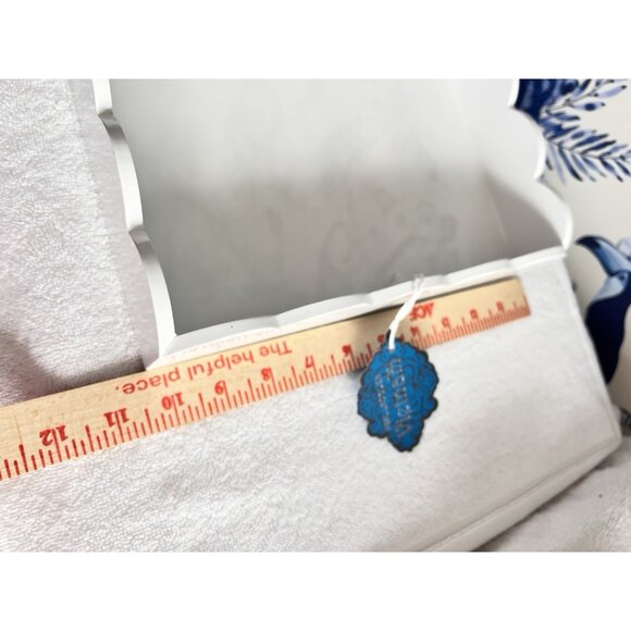 Scallop Edge White Lacquered Vanity Tray 14.25"L x 10.25"W Dresser Bathroom - Picture 6 of 16